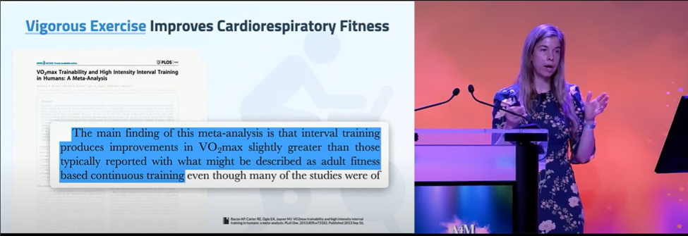 Dr. Rhonda Patrick explains how one study suggests vigorous exercise improves VO2 max better than other exercise protocols.