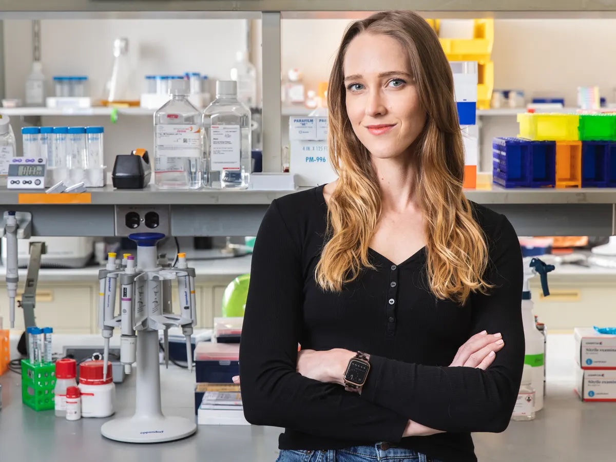 Morgan Levine in her lab.