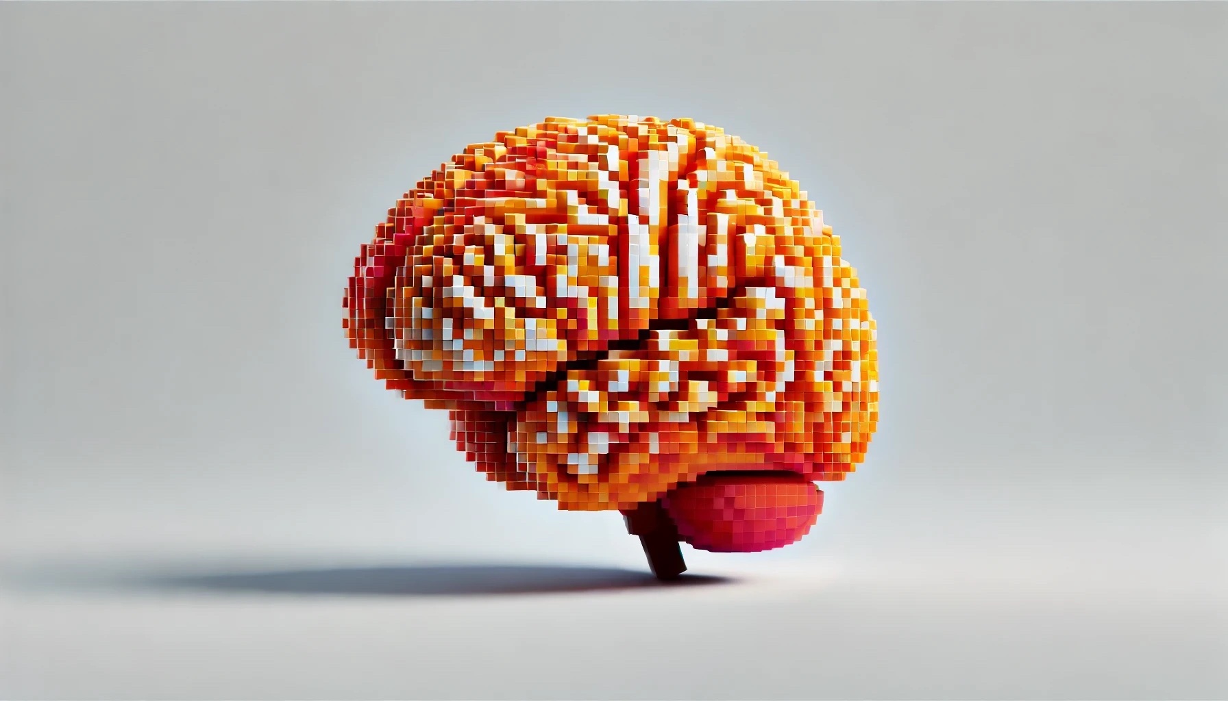 A pixelated brain.