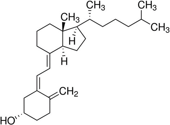 The chemical structure of vitamin D3