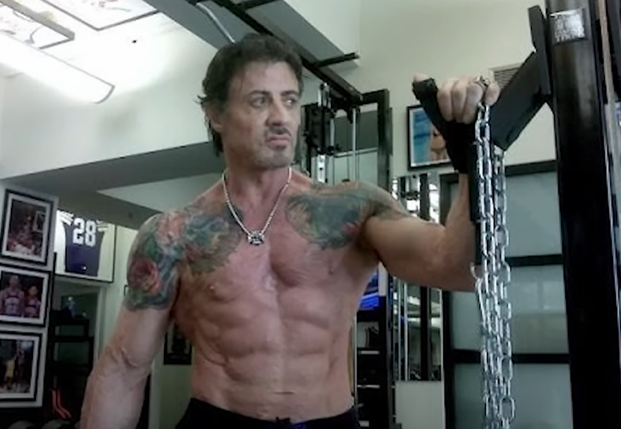 Sylvester Stallone in the gym