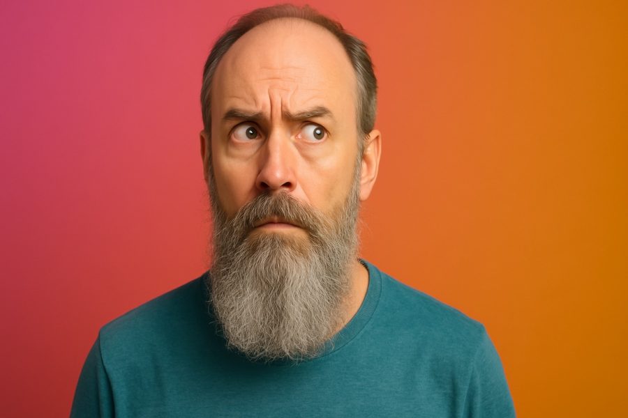A man whose beard is turning gray.