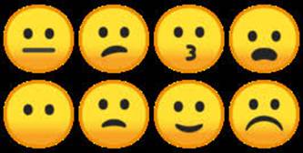 The computational approach called Neural Cellular Automata generates simple virtual organisms, represented by these faces.