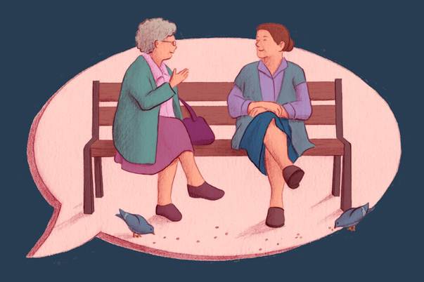 Two women having a conversation